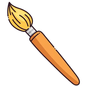 Orange paintbrush with a pointed tip