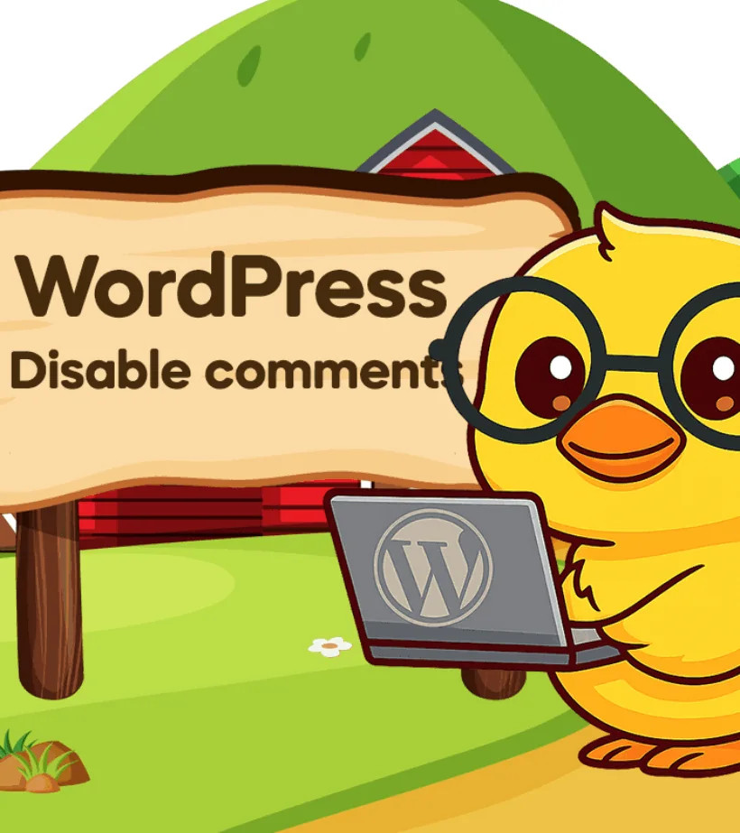 Cartoon duck promoting WordPress comment disabling