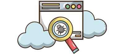Magnifying glass over a webpage