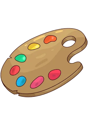 Colorful artist's paint palette illustration