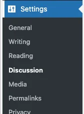 Settings menu with discussion options