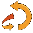 Two curved arrows indicating rotation