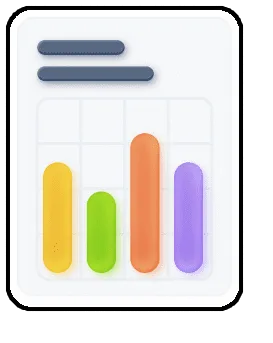 Colorful bar graph with data visualization